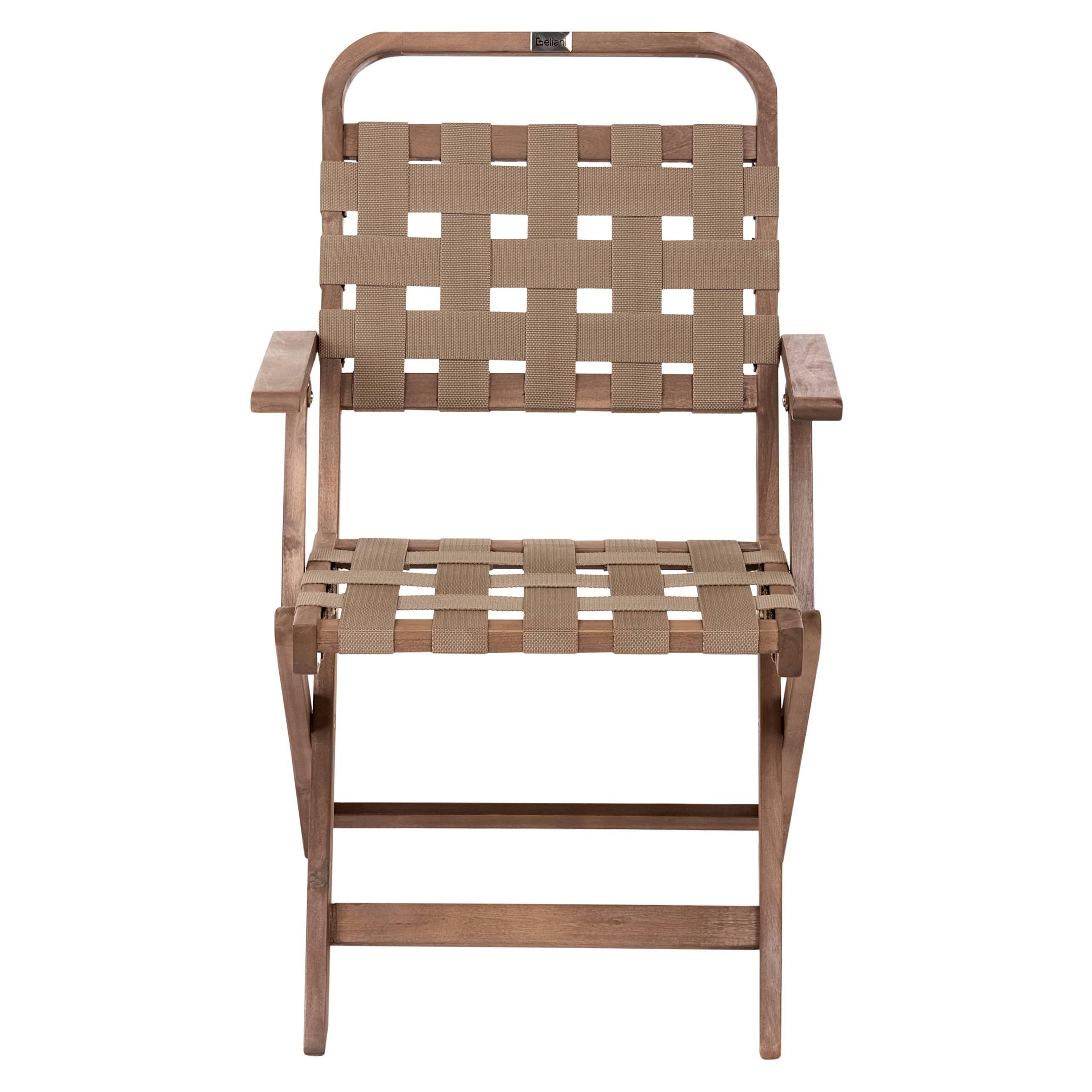 Beliani - Chaise de jardin Acacia Marron MILZANO - 54x52x117- Beliani - Image 5
