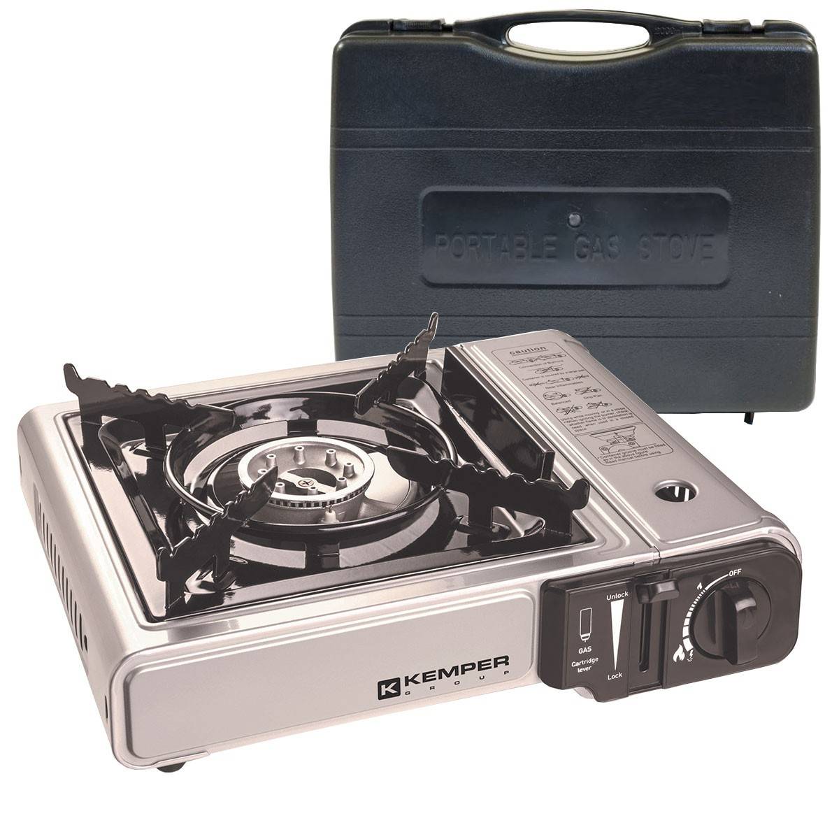 Réchaud à gaz 2200W Allumage piezo Double système de sécurité Mallette KEMPER - Imagen 3