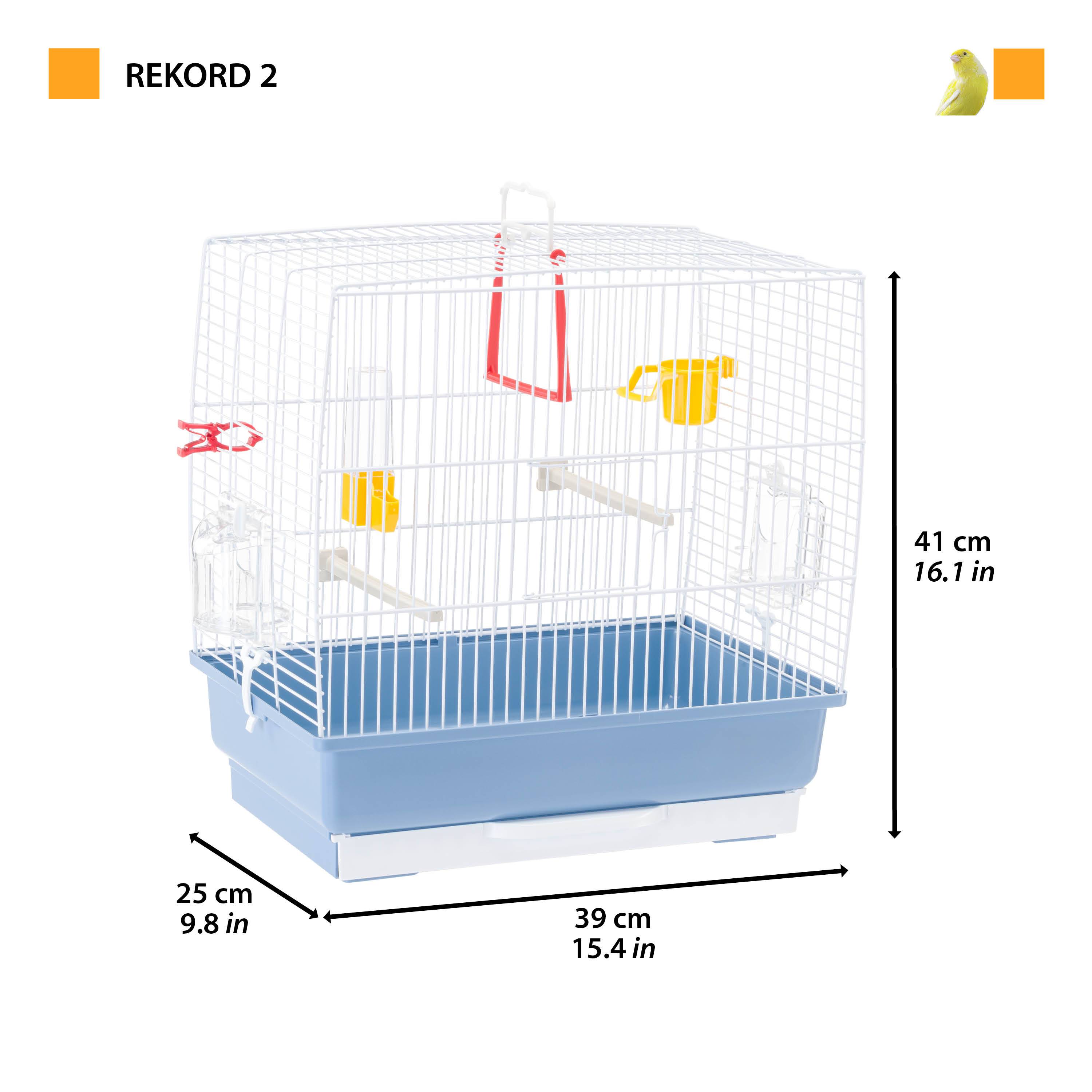 Ferplast - Ferplast Cage à Oiseaux REKORD 2 Cage pour Oiseaux, Canaris, Perruches Ondulées, en Métal, Accessoires inclus Mangeoires rotatives Perchoirs, 39 x 25 - Image 2