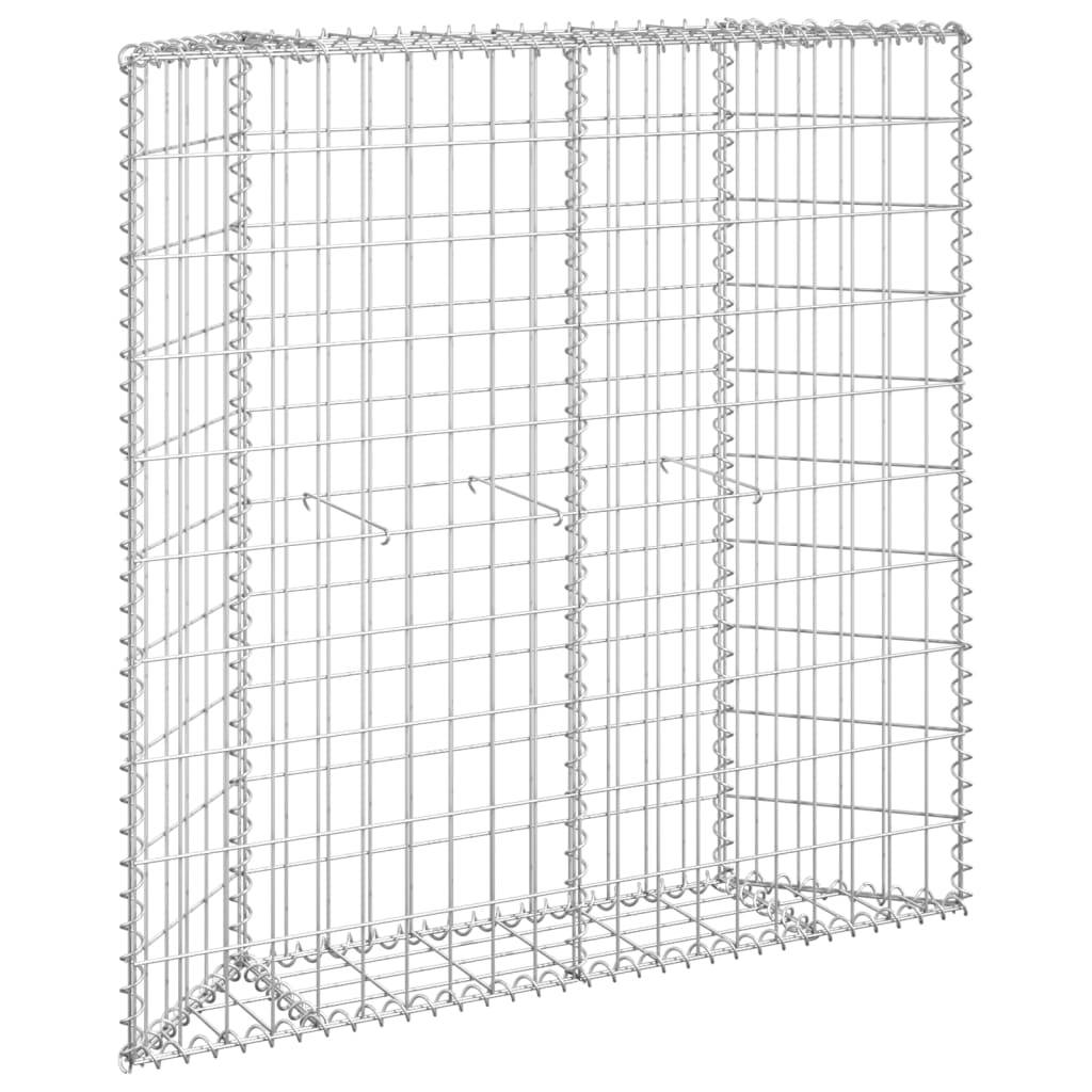 Helloshop26 - Jardinière lit surélevé plantes fleurs jardin à gabion en trapèze acier galvanisé 100 x 20 x 100 cm - Imagen 1