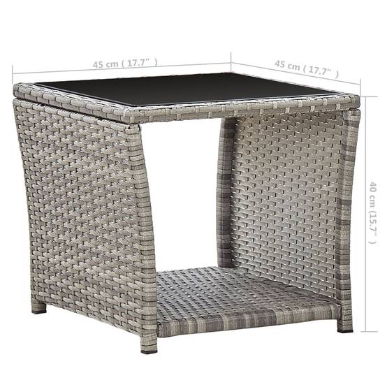 Vidaxl - Table basse Gris 45x45x40 cm Résine tressée et verre vidaXL 46068 - Imagen 5