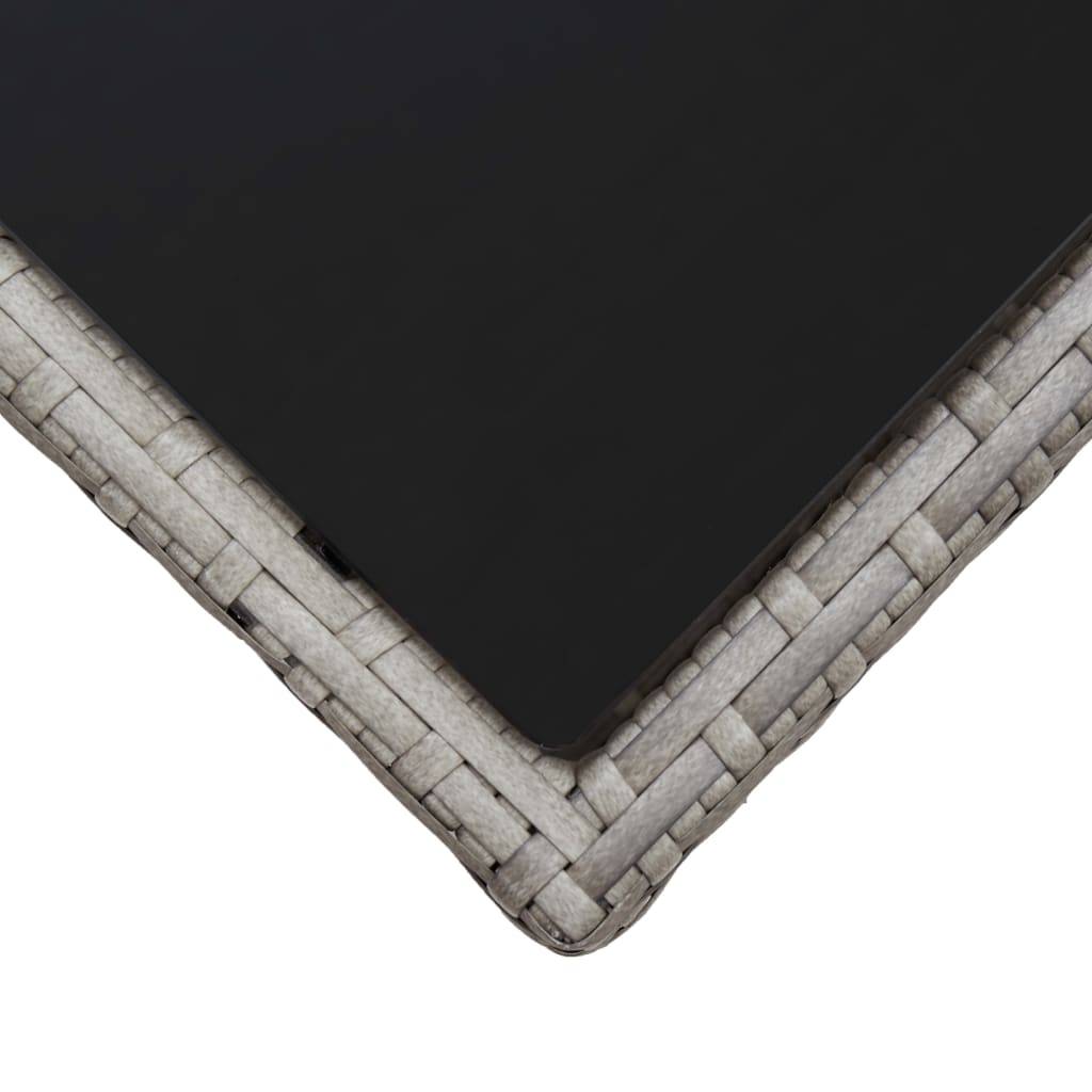 Vidaxl - Table basse Gris 45x45x40 cm Résine tressée et verre vidaXL 46068 - Imagen 4