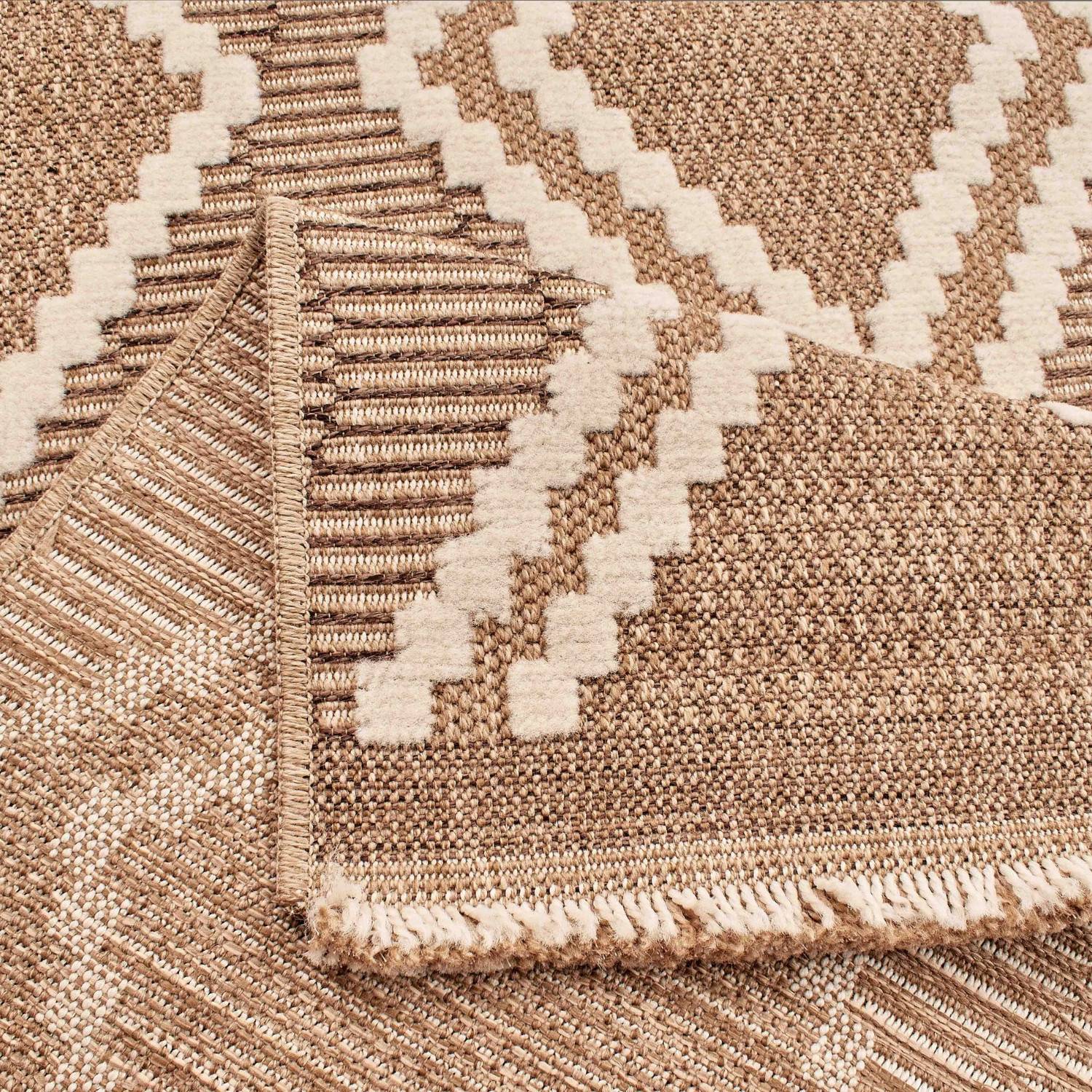 Autre - Tapis intérieur et extérieur en polypropylène marron 120x170cm - Imagen 5