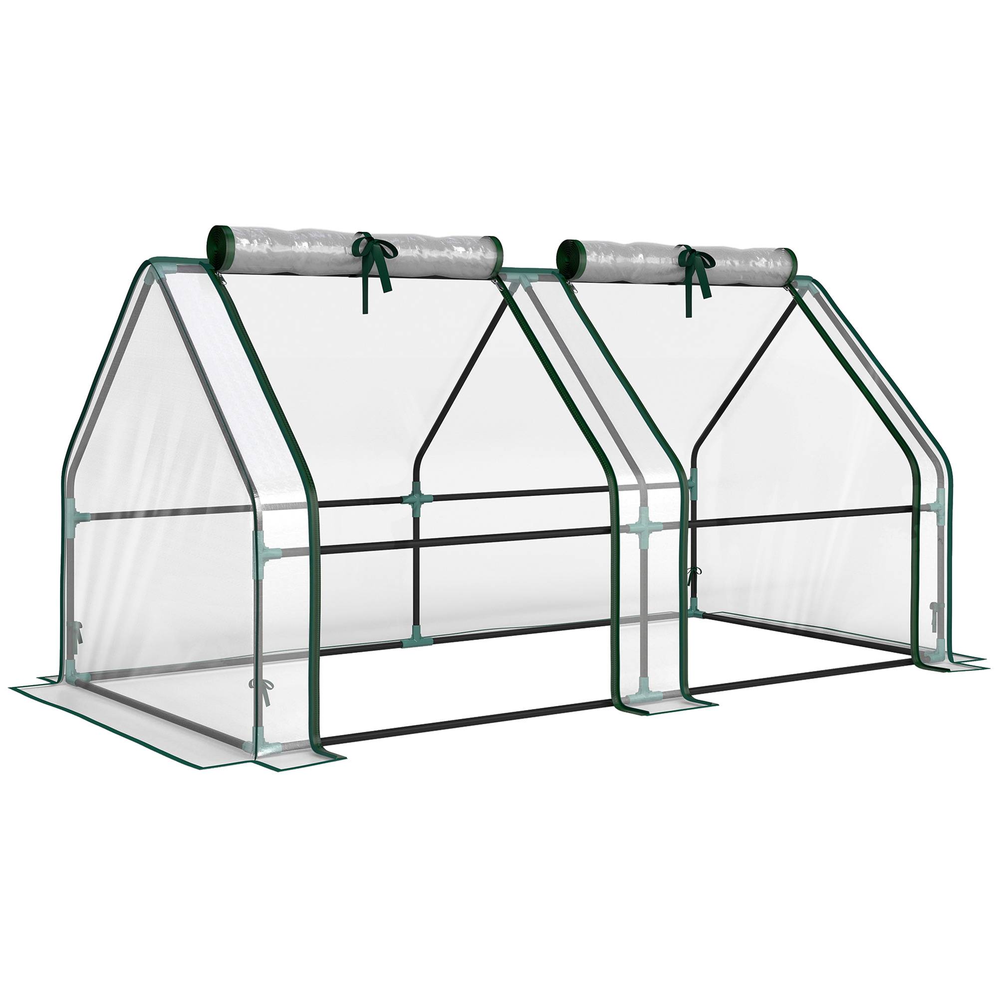 ComfortXL - Mini serre tunnel de jardin en PVC transparent et acier 180 x 90 x 90 cm pour semis et légumes avec 2 fenêtres - Image 10