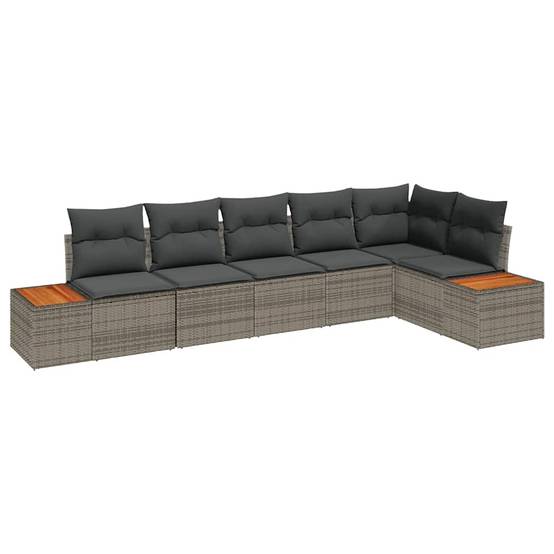 ComfortXL - Salon de jardin 6 places 6 pcs en polyrotin avec coussins confortables Gris clair – ComfortXL Outdoor Living - Image 2