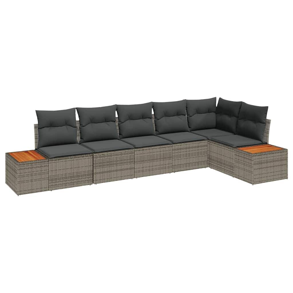 ComfortXL - Salon de jardin 6 places 6 pcs en polyrotin avec coussins confortables Gris clair – ComfortXL Outdoor Living - Image 2