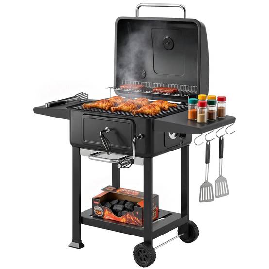 PANGIVO - Barbecue charbon de bois métal noir 112 x 65 x 115 cm - PANGIVO - Image 1