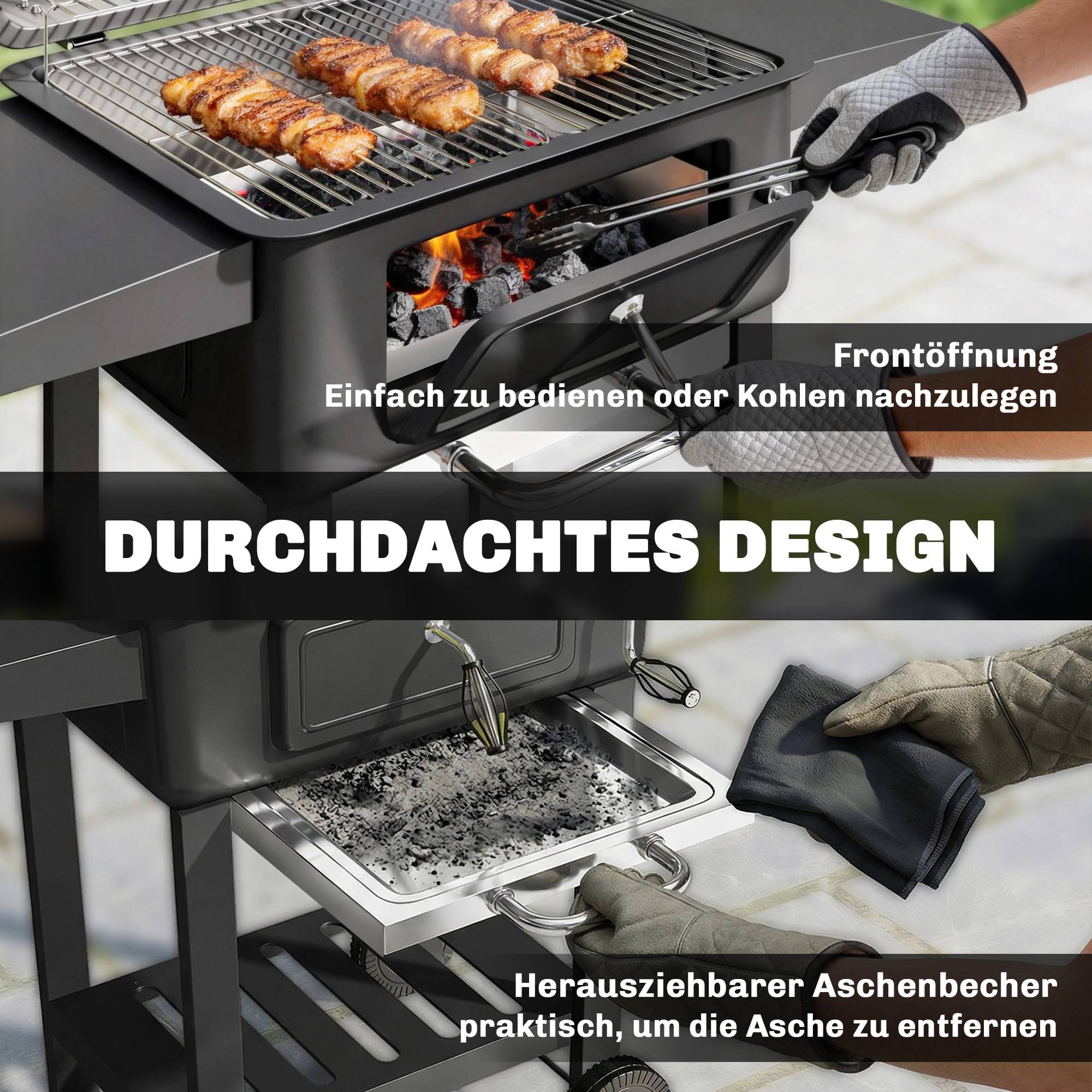PANGIVO - Barbecue charbon de bois métal noir 112 x 65 x 115 cm - PANGIVO - Image 10