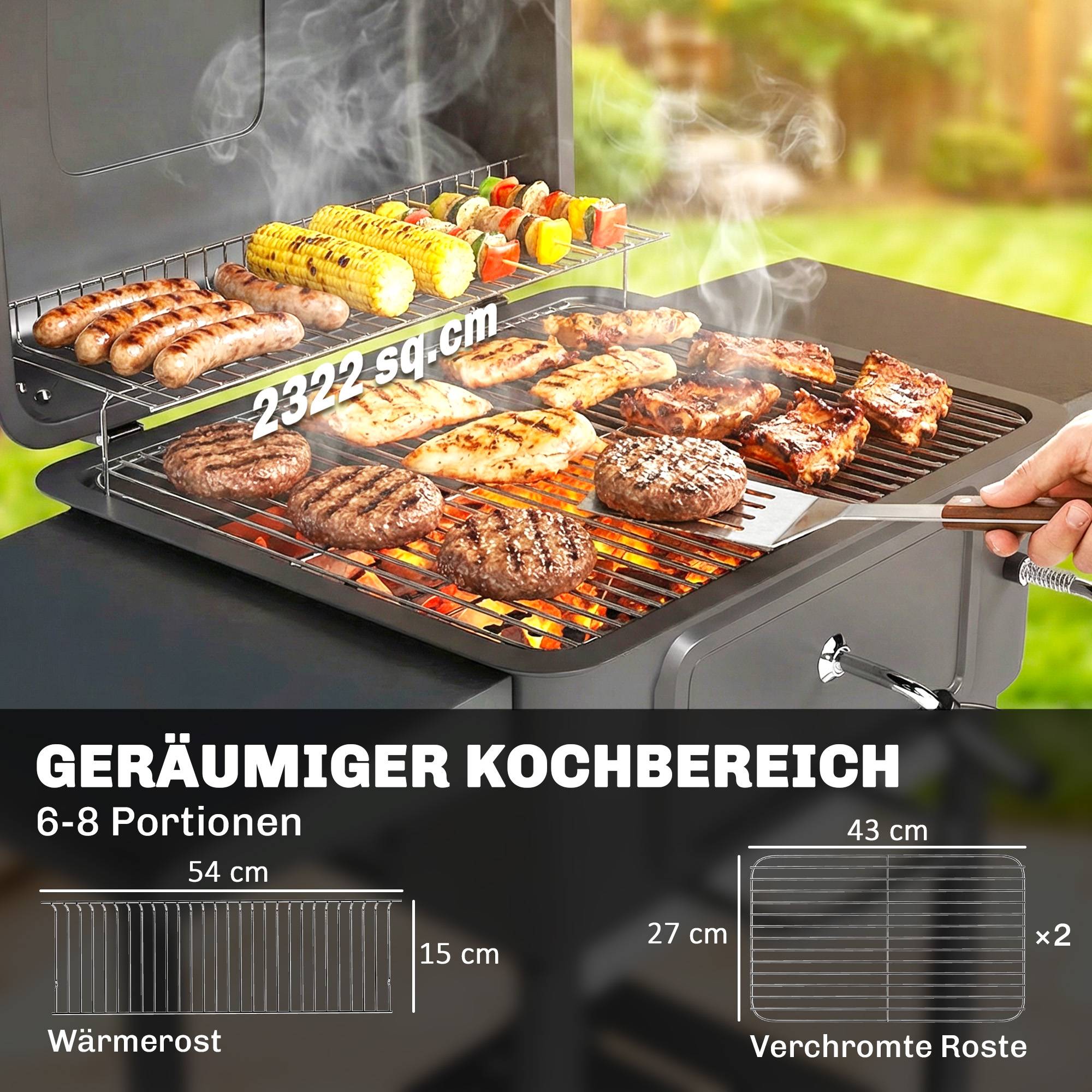 PANGIVO - Barbecue charbon de bois métal noir 112 x 65 x 115 cm - PANGIVO - Image 6