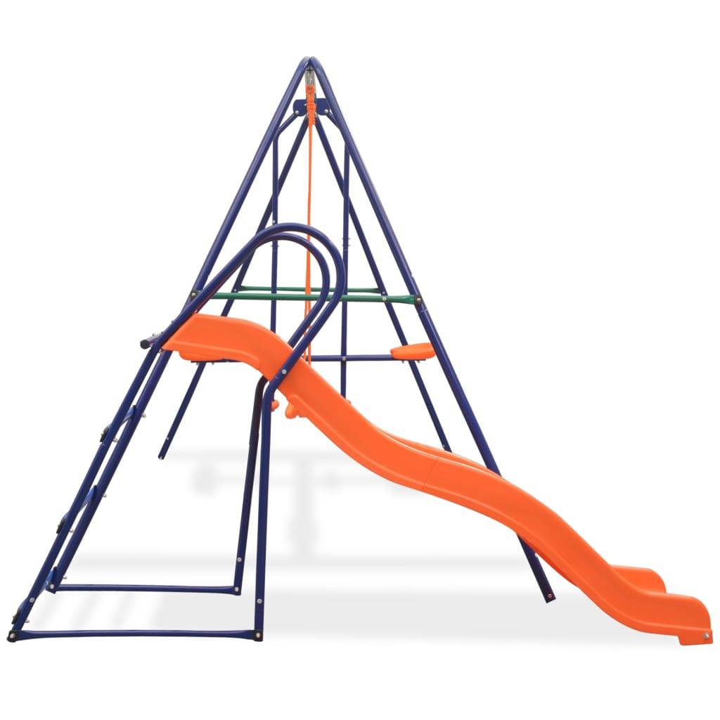 Helloshop26 - Ensemble de balançoire avec toboggan et 3 sièges orange - Imagen 2