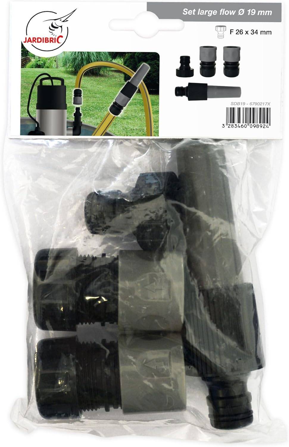 Jardibric - Jardibric - Lance Arrosage 19 mm avec Raccords - Lance Eau Jardin Jet Réglable pour Arrosage et Nettoyage - Imagen 3
