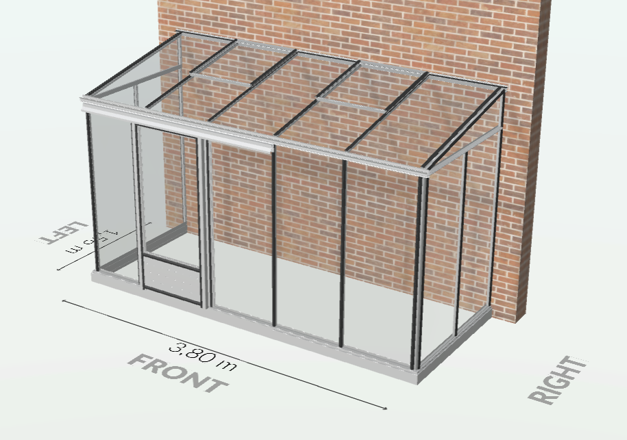 10m² - Serre en verre 4 mm securit  - Euro Midi serre adossée - Alu - 10m² - ALUMINIUM - L'atelier Des Serres - Imagen 6