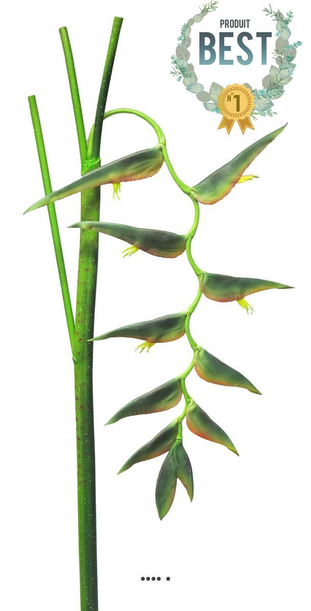 Artificielles - Branche d&rsquo;Heliconia Equatorial, L 128 cm Vert - BEST - couleur: Vert - Imagen 1