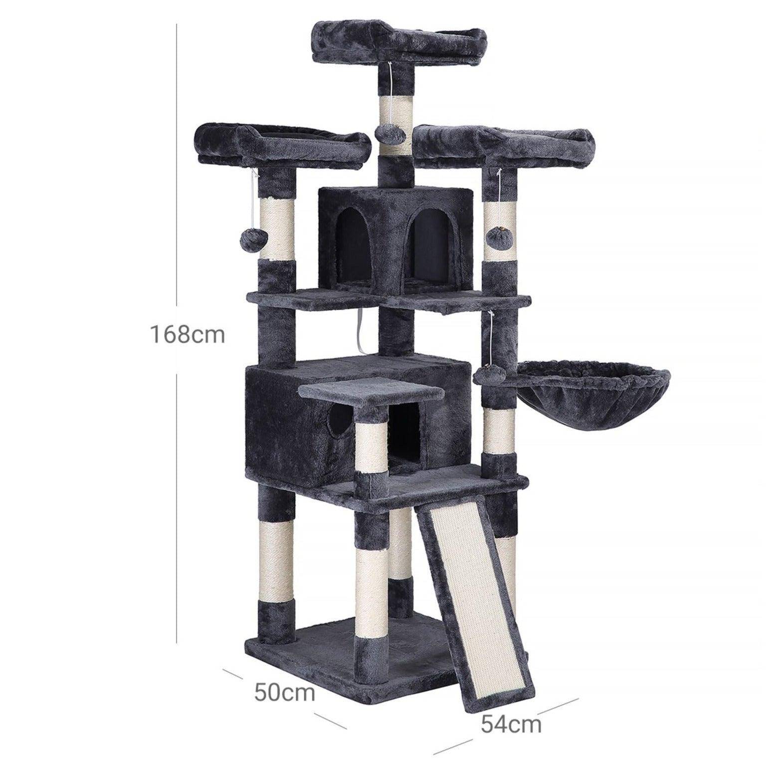 Helloshop26 - Arbre à chat xxl tour de jeux 168 cm gris anthracite - Imagen 2