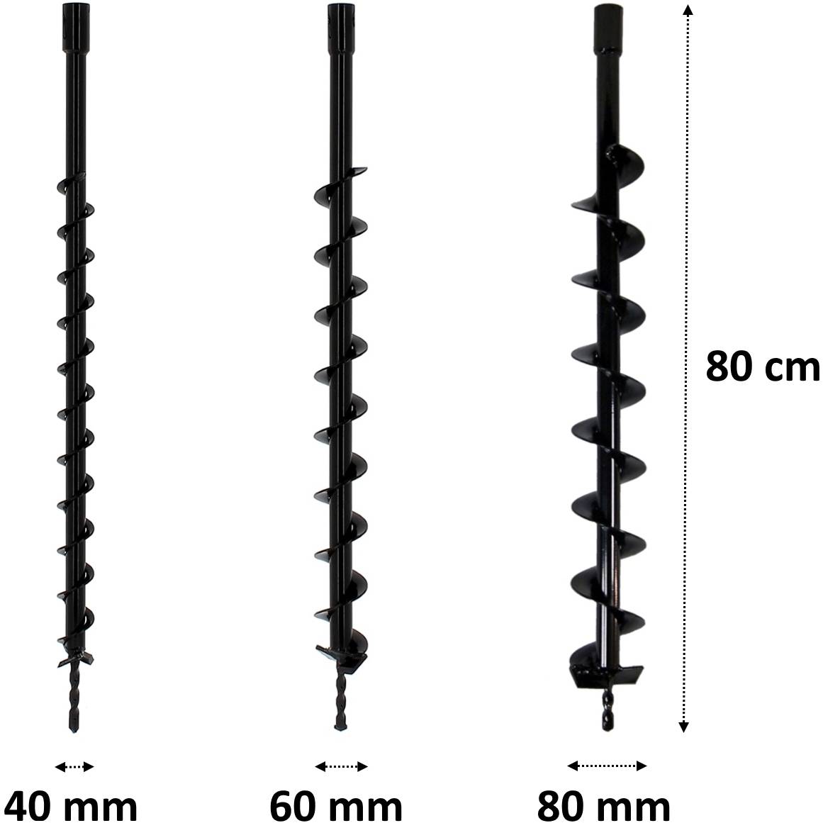 Gt Market - Lot de mèches de tarière Ø 40, 60 et 80 mm avec adaptateur pour perceuse et perforateur SDS-plus - GT MARKET - Imagen 3