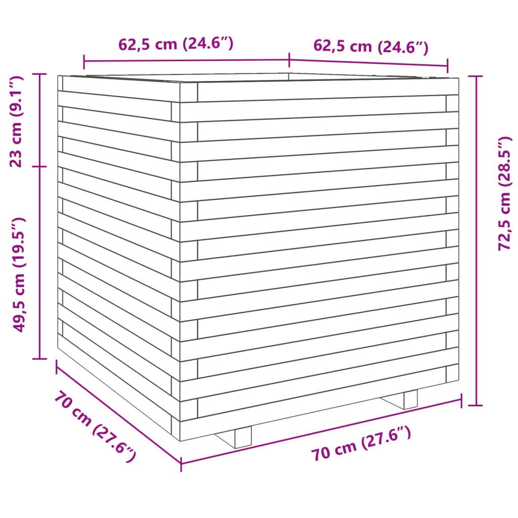 ComfortXL - Jardinière carrée haute bois de pin massif Cire marron 70x70x72,5cm – ComfortXL Outdoor Living - Image 10