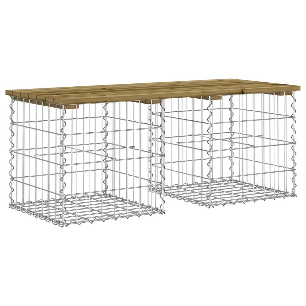 Maison Chic - Banc de jardin - Banc d'extérieur - Banquette design gabion 103x44x42 cm bois de pin imprégné - Imagen 5
