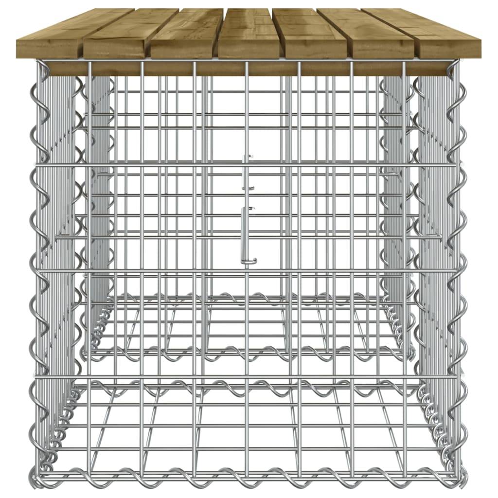 Maison Chic - Banc de jardin - Banc d'extérieur - Banquette design gabion 103x44x42 cm bois de pin imprégné - Imagen 4