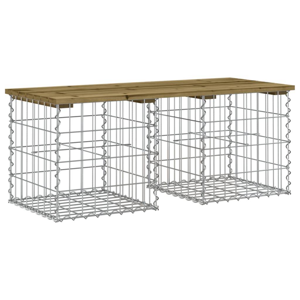 Maison Chic - Banc de jardin - Banc d'extérieur - Banquette design gabion 103x44x42 cm bois de pin imprégné - Imagen 1