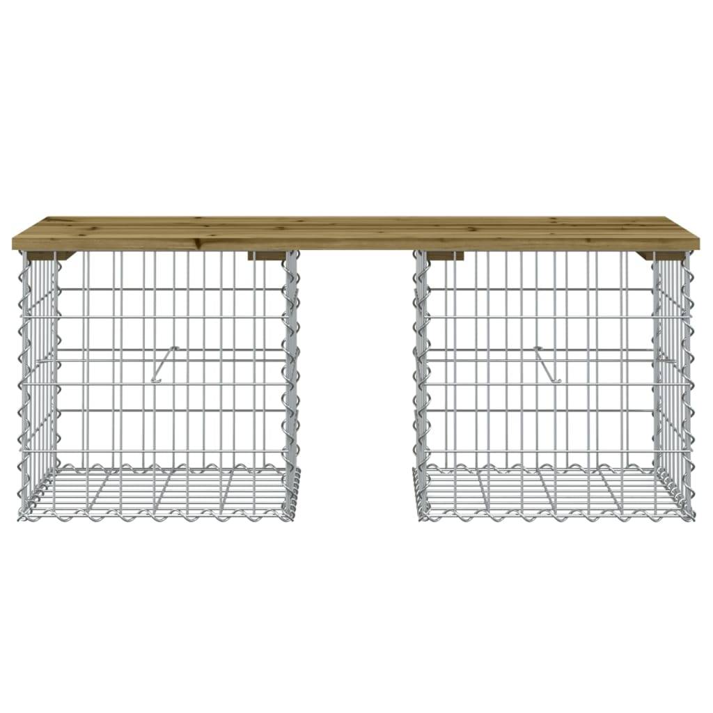 Maison Chic - Banc de jardin - Banc d'extérieur - Banquette design gabion 103x44x42 cm bois de pin imprégné - Imagen 3