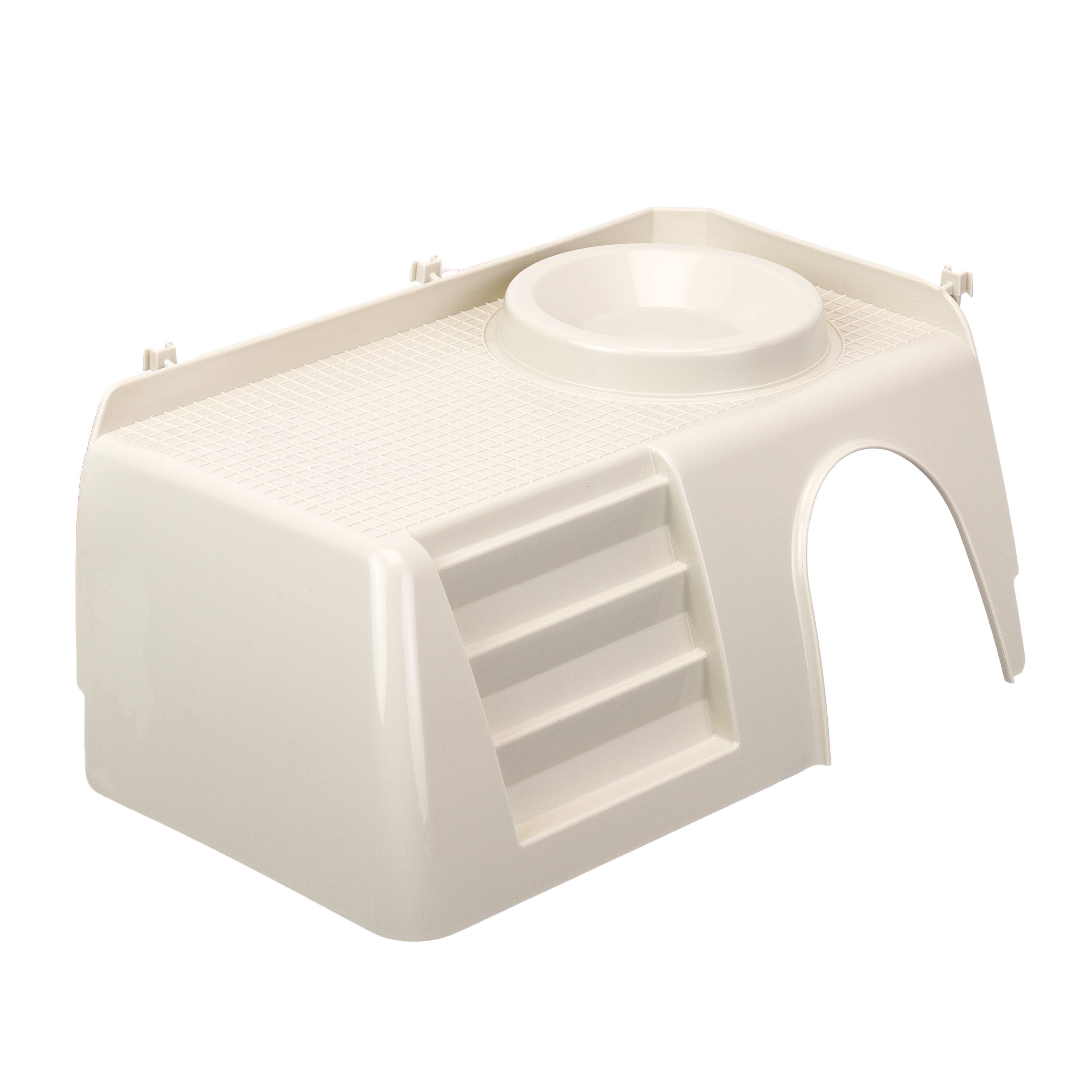 Ferplast - Maisonnette en plastique lapins cochons d’Inde rongeurs PUB 3252 gamelle marches porte - Imagen 4