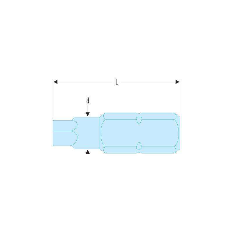 Facom - Embout de vissage pour vis 6 pans creux métrique FACOM - standard série 1 - lg 25mm Ø 5 - EH.104 - Imagen 2