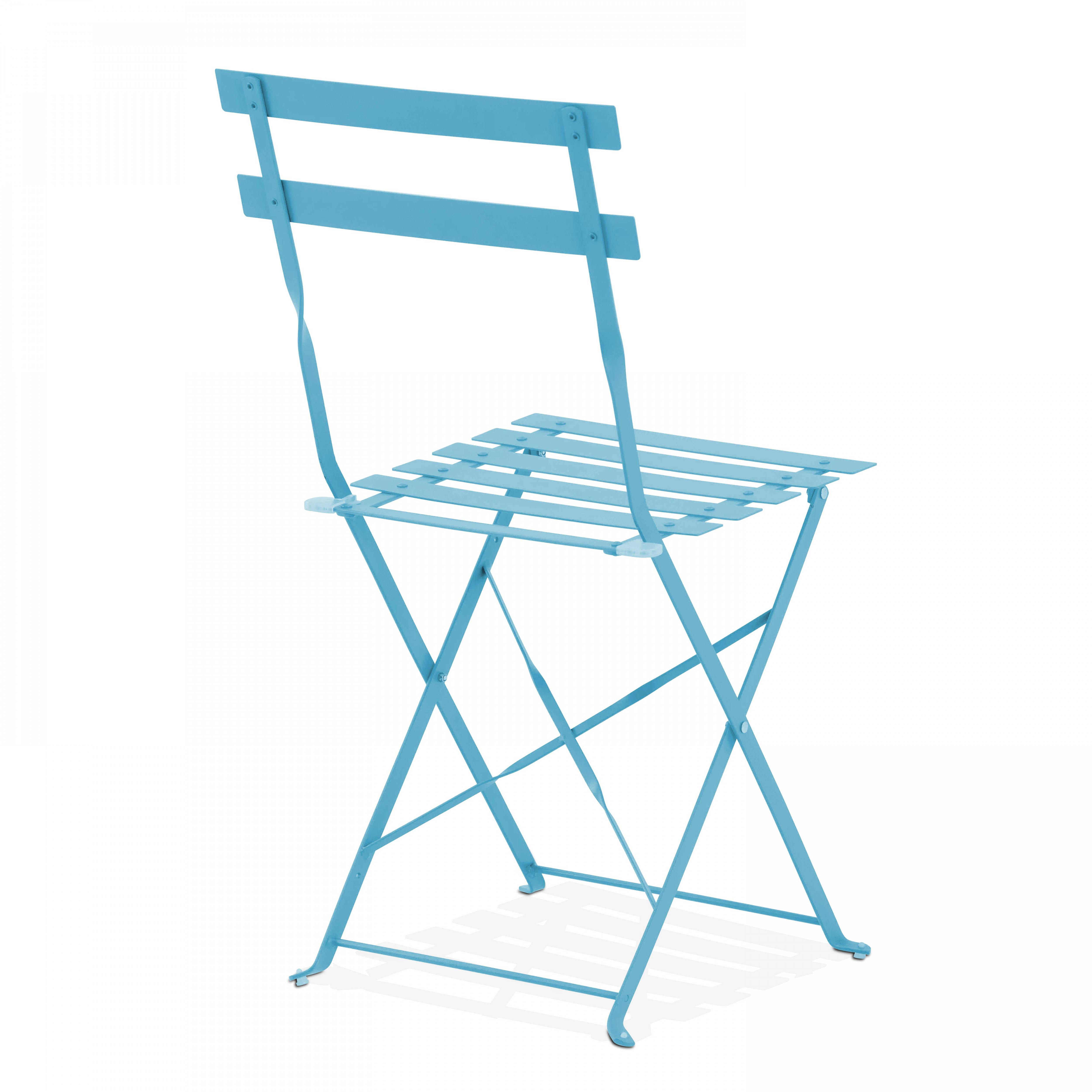Oviala - Lot de 2 chaises pliantes en acier bleues Rome - Oviala - Imagen 3