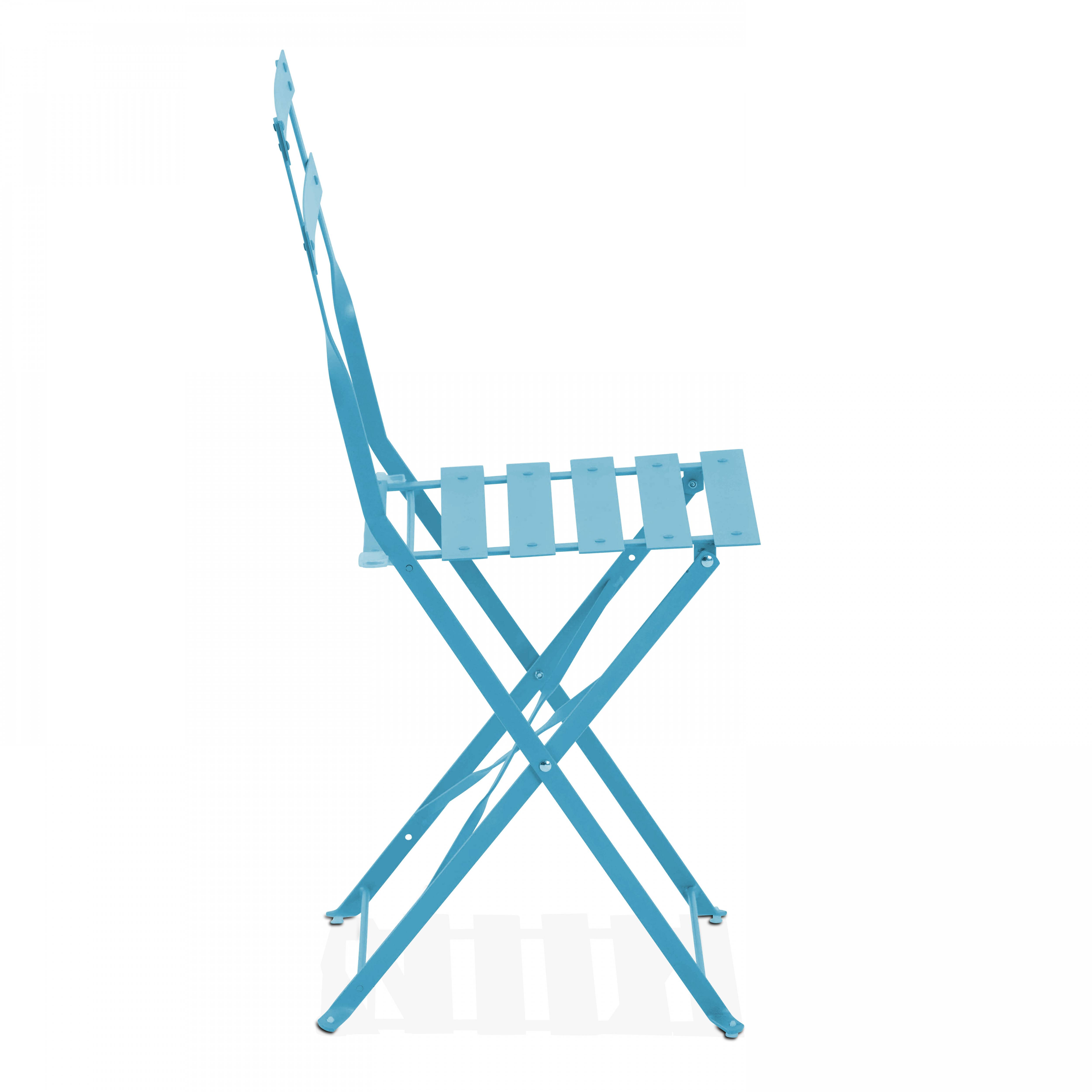 Oviala - Lot de 2 chaises pliantes en acier bleues Rome - Oviala - Imagen 4