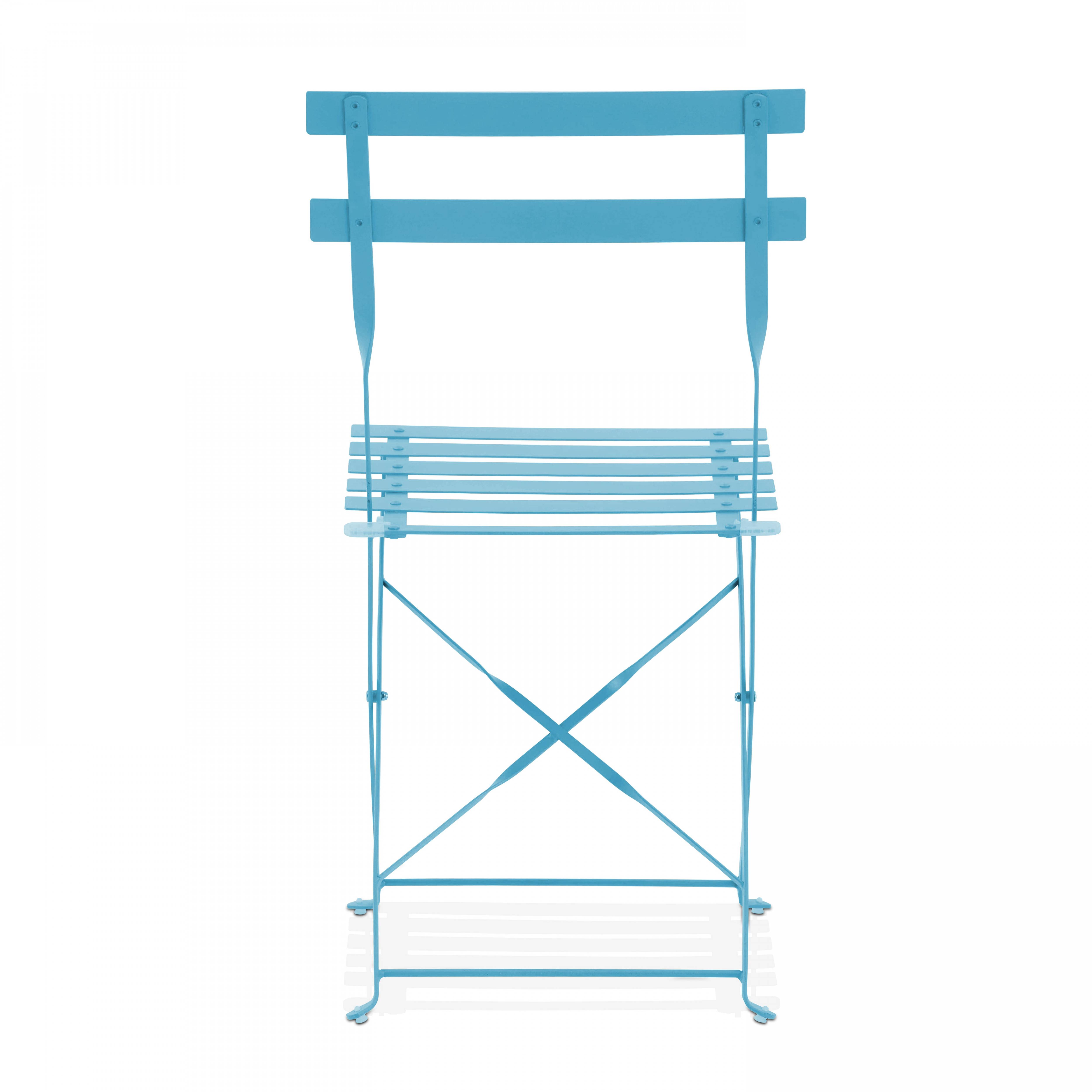 Oviala - Lot de 2 chaises pliantes en acier bleues Rome - Oviala - Imagen 2