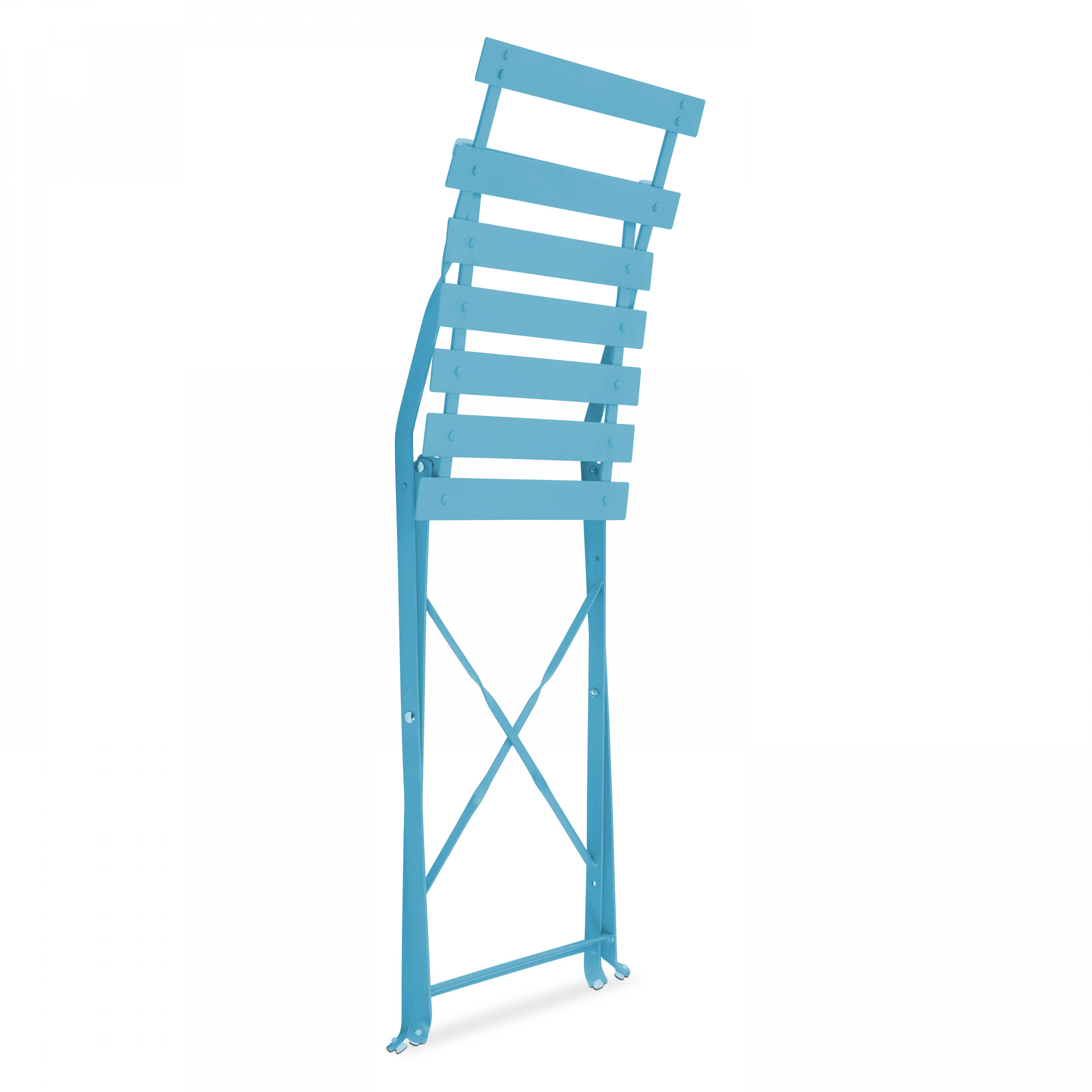 Oviala - Lot de 2 chaises pliantes en acier bleues Rome - Oviala - Imagen 5