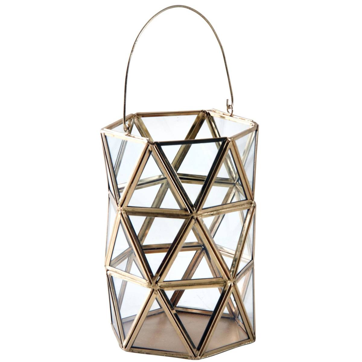 Aubry Gaspard - Photophore hexagonal en verre et laiton - Imagen 1