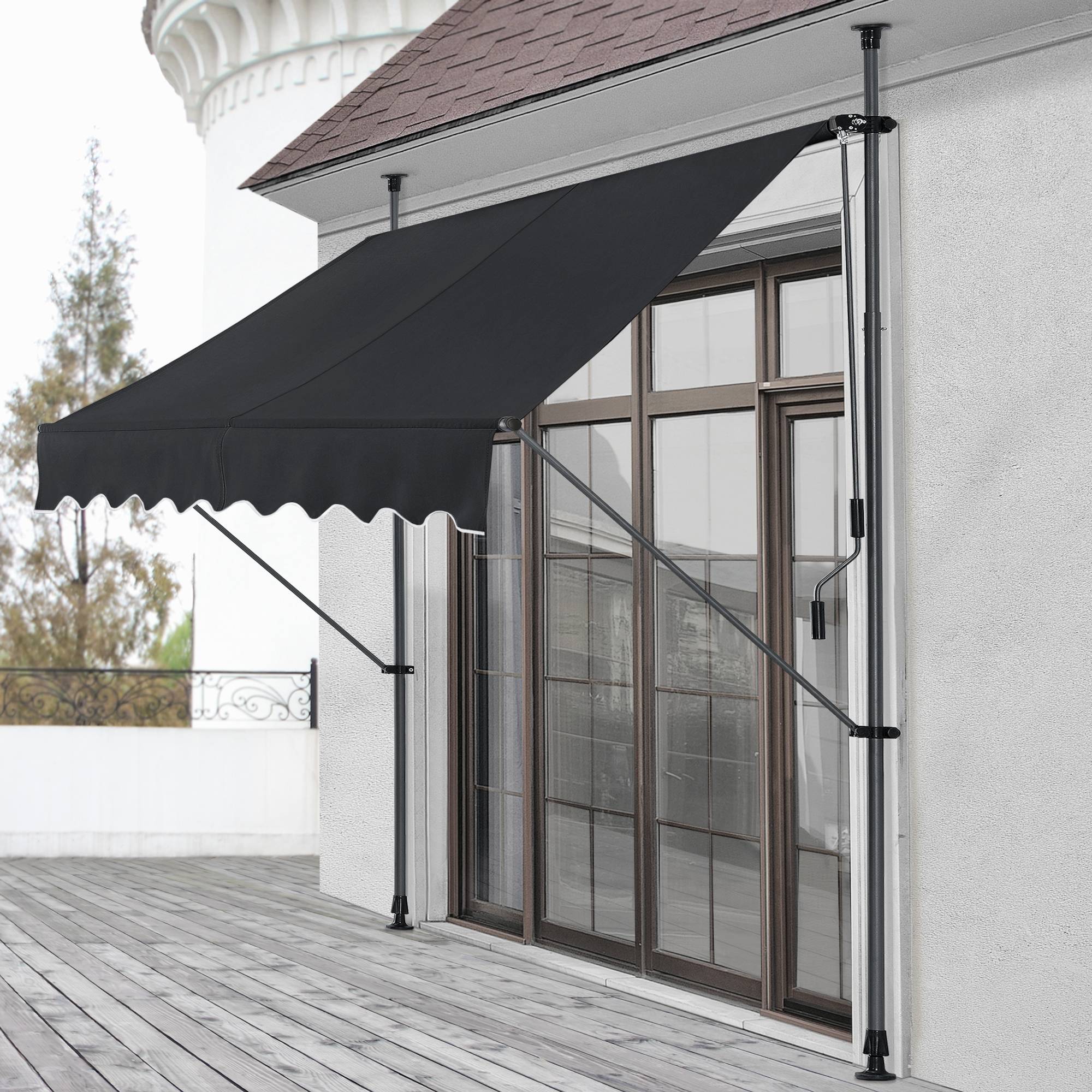 Pro.Tec - Store Banne Téléscopique Acier Polyester 350 x 120 x 220-309 cm Noir [pro.tec] - Image 2