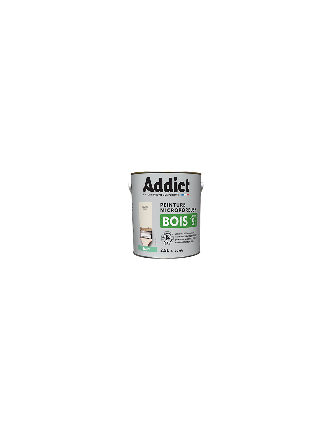 Peinture Bois 2.5 Litres Blanc Casse - Addict - Image 1