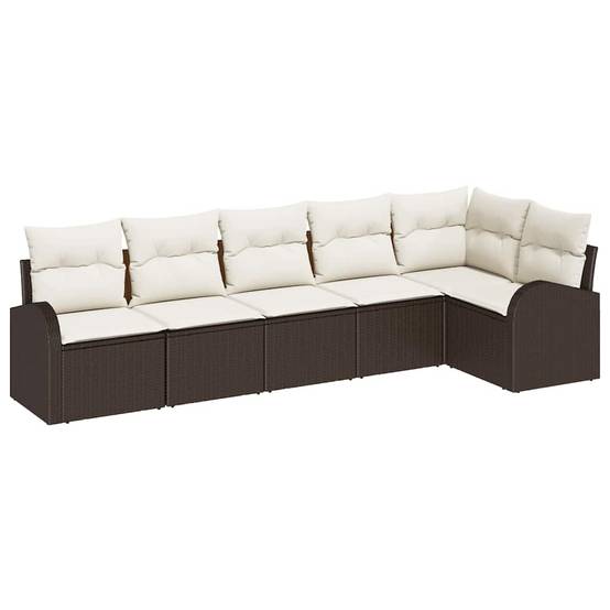 ComfortXL - Salon de jardin 6 places en Poly rotin modulable et confortable Marron et Blanc – ComfortXL Outdoor Living - Image 2