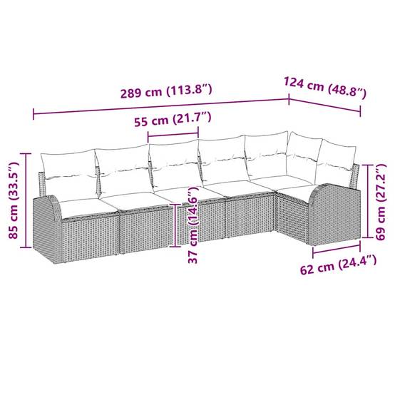 ComfortXL - Salon de jardin 6 places en Poly rotin modulable et confortable Marron et Blanc – ComfortXL Outdoor Living - Image 4