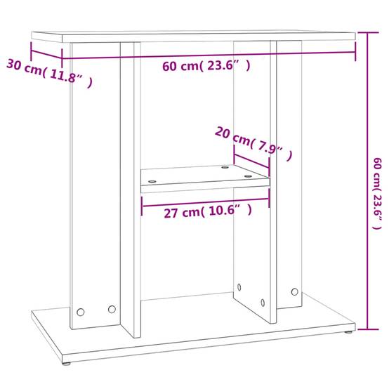 Meuble Aquarium Bois d'Ingénierie Support Rangement 60x30x60cm Gris Sonoma - ComfortXL Outdoor Living - Image 8