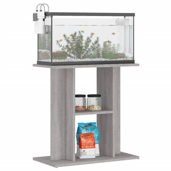Meuble Aquarium Bois d'Ingénierie Support Rangement 60x30x60cm Gris Sonoma - ComfortXL Outdoor Living - Image 3