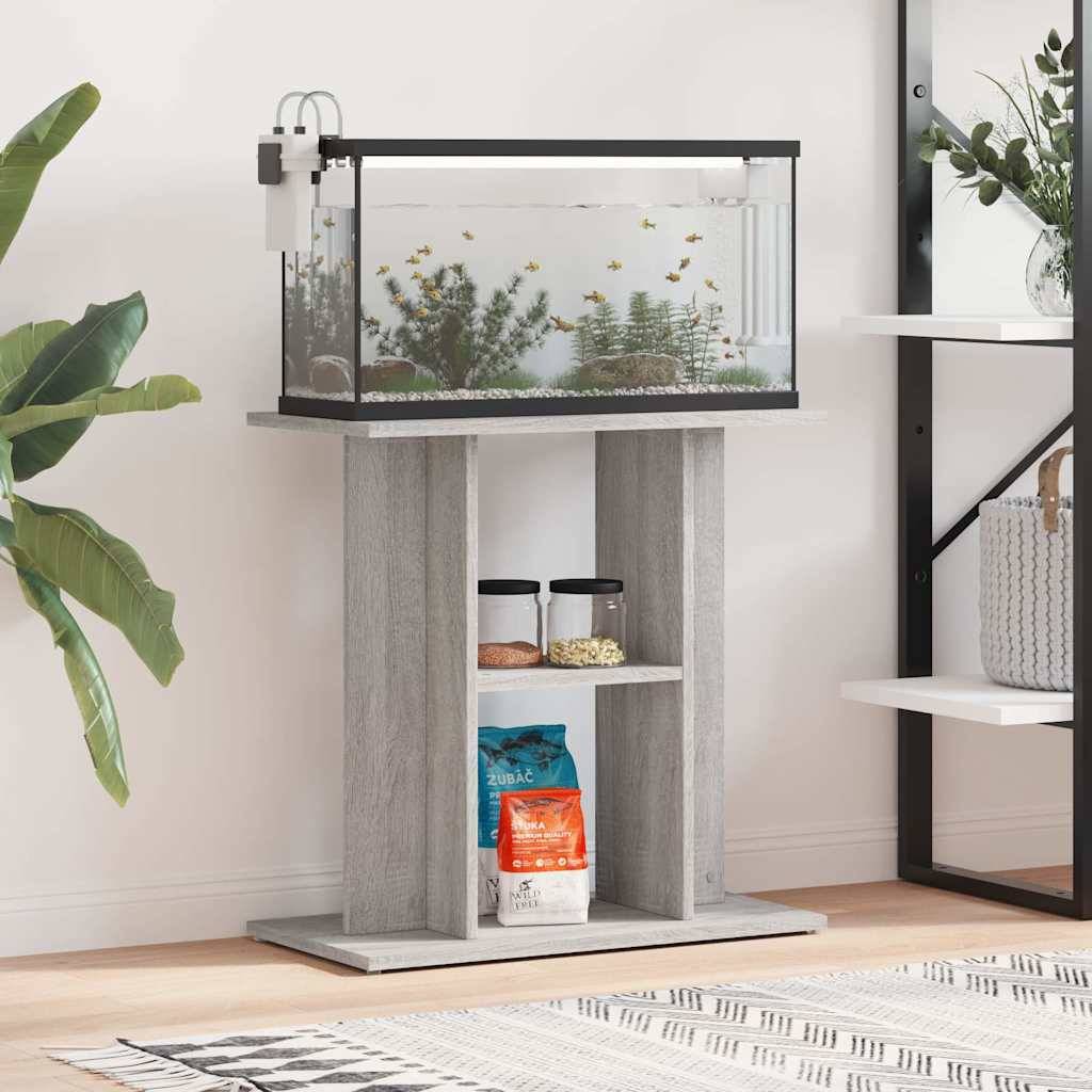 Meuble Aquarium Bois d'Ingénierie Support Rangement 60x30x60cm Gris Sonoma - ComfortXL Outdoor Living - Image 1