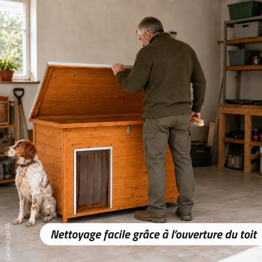 Niche en bois haute isolation Taille XL - Épicéa 3 couches avec toit étanche - Image 9