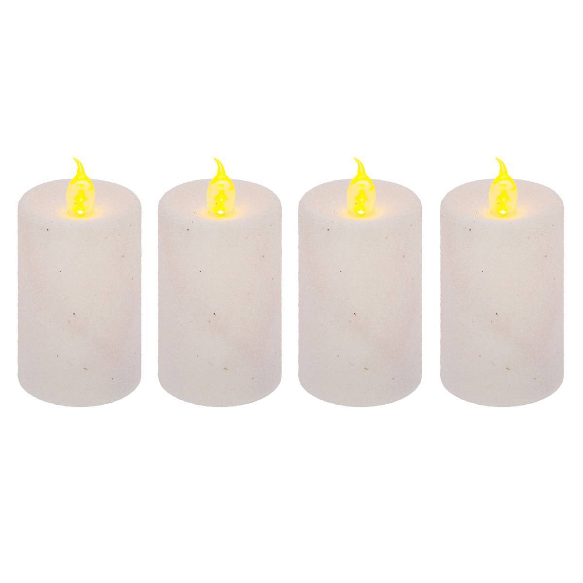 Fééric Lights & Christmas - Lot de 4 bougies votives LED pailletées blanc - Feeric Lights & Christmas