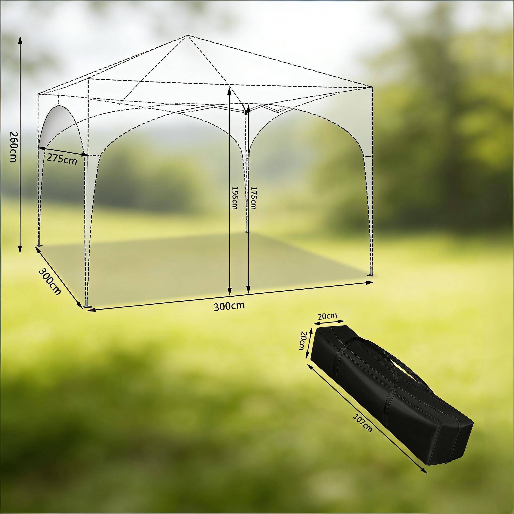 ComfortXL - Tonnelle pliante métal tissu Oxford jardin terrasse protection pluie 3x3m vert - ComfortXL Outdoor Living - Image 8