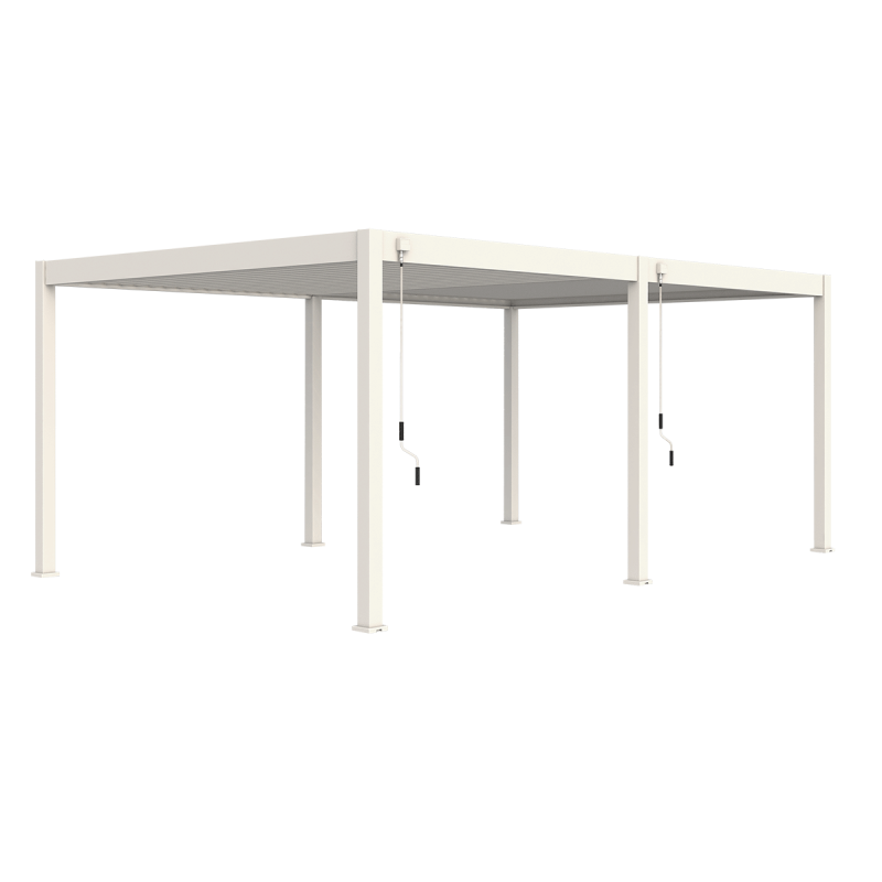 Ombrea - Pergola bioclimatique Ombréa autoportante VS - 4x6M Blanc + 2 stores - Image 2