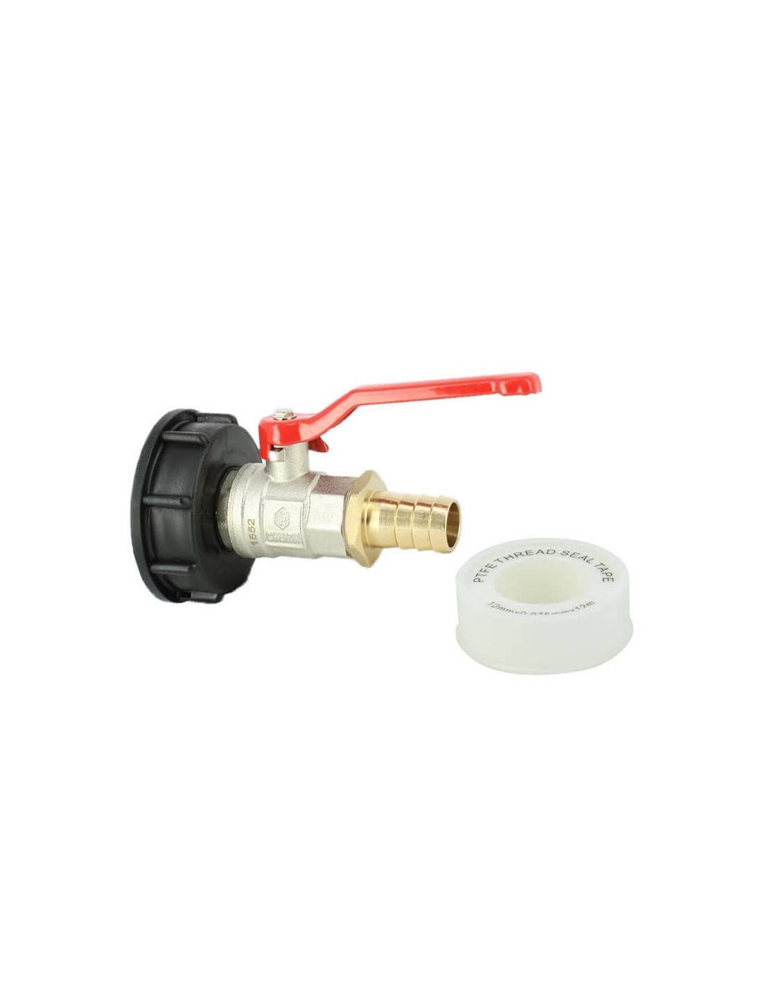 Raccord cuve S60X6 - Vanne laiton + Embout droit 19 mm - Imagen 1