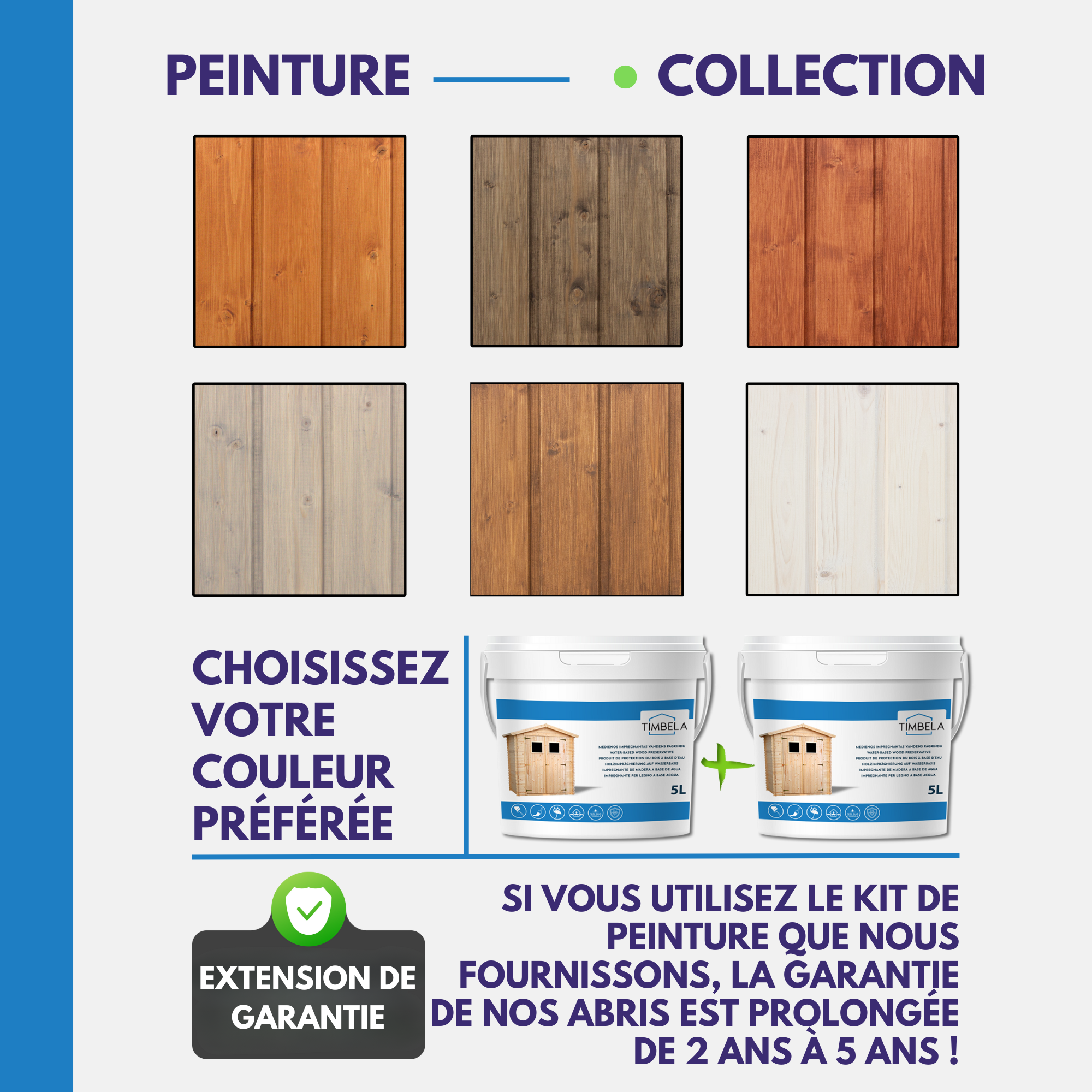 Timbela - Abri de jardin en bois l239xL144xH198 cm / 2.63 m² avec sol traité - Petit abri à outils, Local à vélos - 19 mm d’épaisseur - Timbela M306A+M306G - Imagen 10