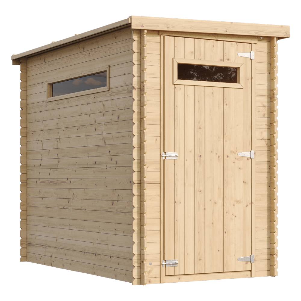 Timbela - Abri de jardin en bois l239xL144xH198 cm / 2.63 m² avec sol traité - Petit abri à outils, Local à vélos -  19 mm d’épaisseur - Timbela M306A+M306G - Imagen 2
