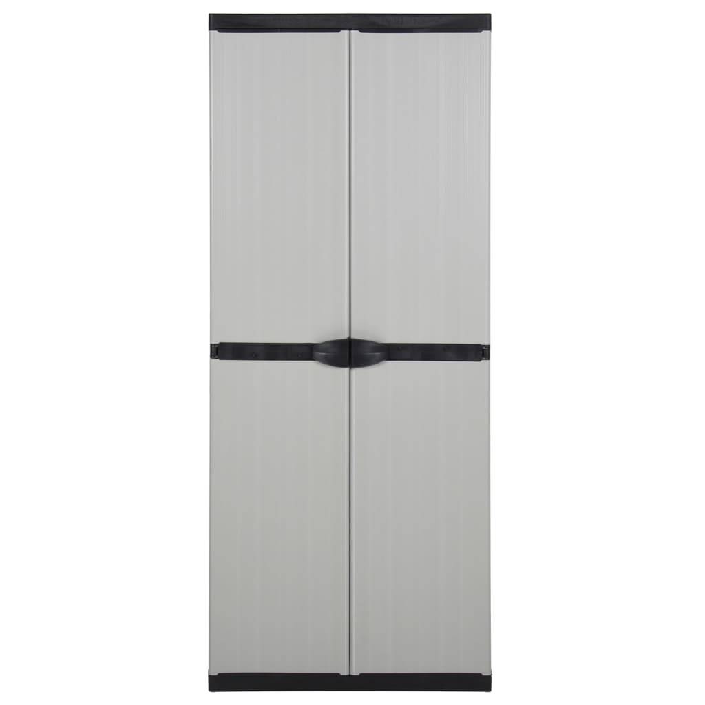 Armoire de jardin, Armoire d'extérieur, Armoire de rangement jardin 3 étagères Gris/noir 68x40x168cm MP93