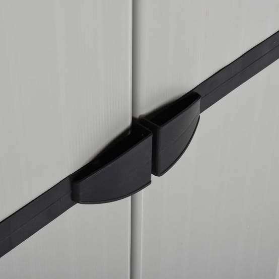 Armoire de jardin, Armoire d'extérieur, Armoire de rangement jardin 3 étagères Gris/noir 68x40x168cm MP93 - Image 6