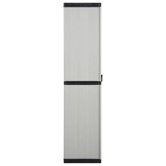 Armoire de jardin, Armoire d'extérieur, Armoire de rangement jardin 3 étagères Gris/noir 68x40x168cm MP93 - Image 4