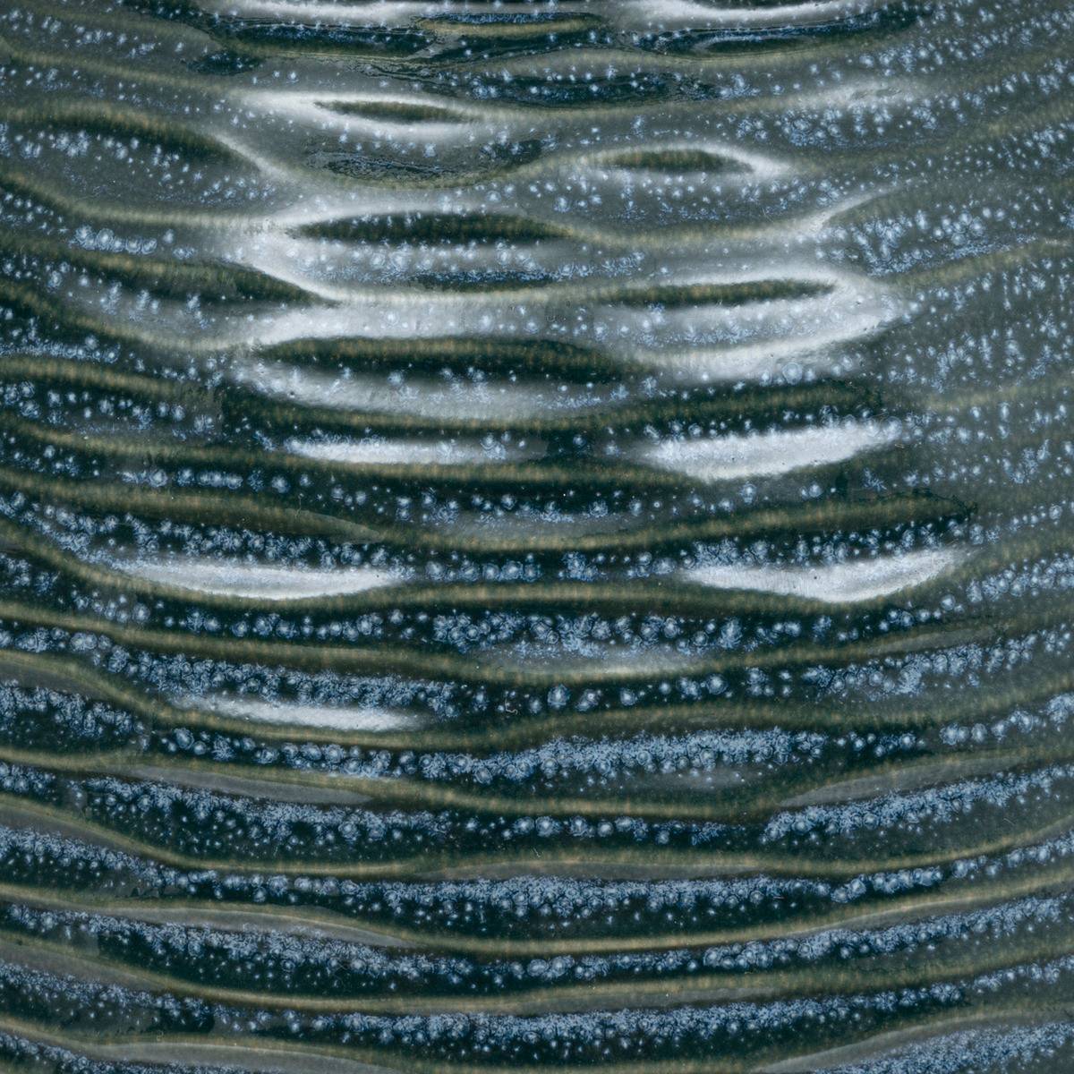 Pot forme sablier en Céramique émaillée Bleu D 19 x H 18 cm - Image 2