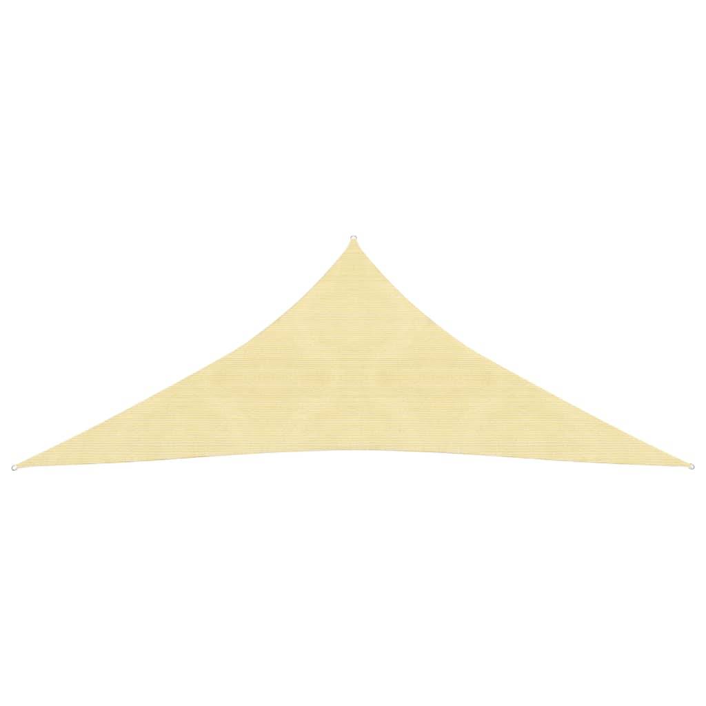 Voile d'ombrage parasol en PEHD triangulaire 3,6 x 3,6 x 3,6 m beige - Imagen 1